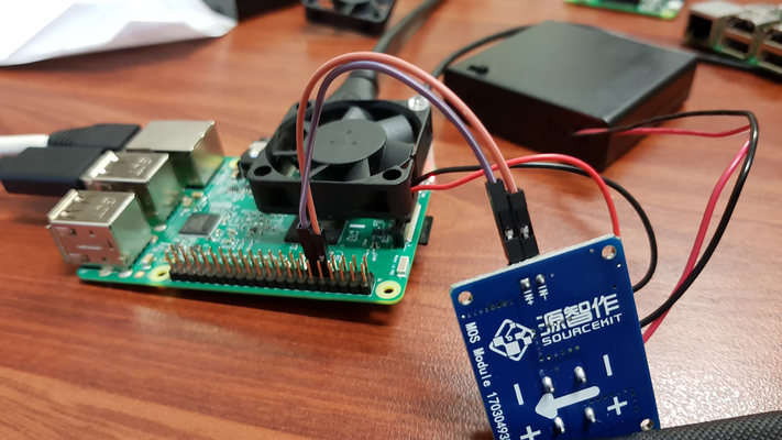 How to wire the Raspberry Pi and mount the fan, Fan and MOSFET
