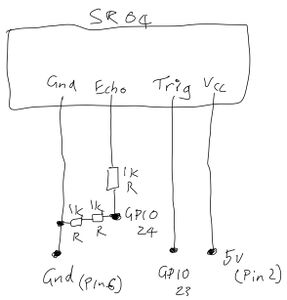 A circuit diagram of the SR04 Wiring
